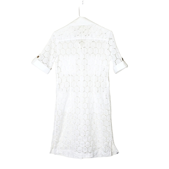 Craig Taylor Mini Eyelet Lace Button Down Shirt Dress - Picture 3 of 7
